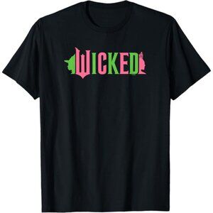 Wicked Mens XL Black Pink & Green Logo Short Sleeve Casual Tee T-Shirt Custom